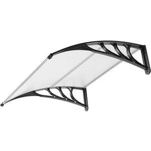 VIVOHOME Polycarbonate Window Door Awning Spliced Canopy Transparent with Black Bracket 40 Inch x 40 Inch