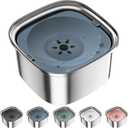 UPSKY 3L Dog Water Bowl 101oz Stainless Steel No Spill Large Capacity Dog Food Water Bowl Slow Water Feeder, Spill Proof Pet Water Dispenser Vehicle Carried Travel Water Bowls