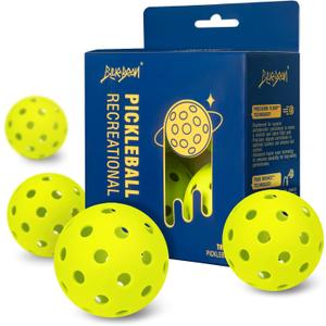 Pickleball Balls 4-Pack 40-Hole Outdoor Balls, High Bounce, Durable Construction, Balanced Flight for Practice & Rec Play-Neon Green