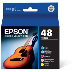 EPSON 48 Standard Capacity Color Combo Pack (T048920-S) Works with Stylus Photo R200, R220, R300, R300M, R340, RX500, RX600, RX620