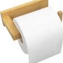 Free Drilling Bamboo Wall-Mounted Toilet Paper Holder Self-Adhesive or Screw Toilet Tissue Roll Holder for Bathroom and Kitchen