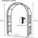 Scrollwork Metal Garden Arch, Arbor for Climbing Plants & Wedding, 64.9 inches x 94.5 inches