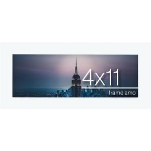 Frame Amo 4x11 White Modern Picture Frame, 1 inch Border, Acrylic Front, for Wall or Table