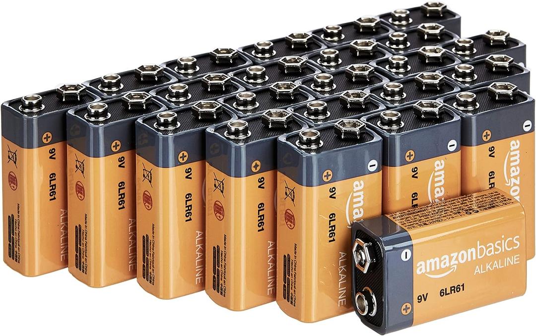 Amazon Basics 192-Count 9V Long-Lasting All-Purpose Alkaline Batteries for Smoke Detector, 5-Year Shelf Life (8 Packs of 24)