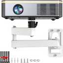 Universal White Projector Mount, Foldable, Adjustable Tilt & Swivel, 360Adjustable, Wall Mount, Supports Projectors Up to 6.6 lbs