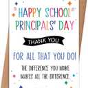 4 x Happy School Principals' Day Card, 8×5.3 inches