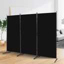 Room Divider Folding Privacy Screens, Portable Room Divider Panel 3 Panel Partition Room Dividers Screen Freestanding Room Partitions and Dividers Fabric Dividers for Room Separation (Black)