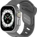 Aulumu A02 Compatible with Apple Watch Ultra/Ultra 2 Band - 49mm for Men, Sport Bands for iWatch 46mm(Series 10),45mm(9/8/7),44mm(SE2/SE/6/5/4),42mm(3/2/1) (Gray)