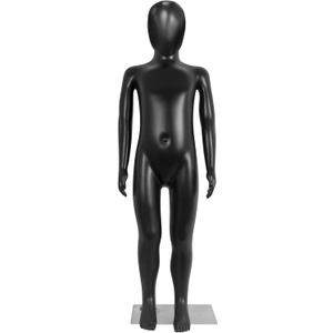 Child Mannequin, Kids Mannequins Full Body 43.3 Inches, Black Children Dress Form Mannequins, Realistic Detachable Manikin Body Display with Metal Base