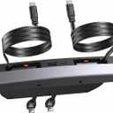 Upgrade Tesla USB Hub for Tesla Model 3&Y Waterproof - 4Ports Fast Chargr for Model Y/3 Accessories 2023 2022 2021 Retractable Docking Station, 2 Type-C Fast Charging Cables (Not Fit Model 3 2024)