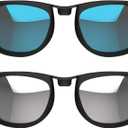 HiBloks 2Pcs Polarized Clip for Ray-Ban Meta Wayfarer RW4008 & Gen 2 RW4012 Large Smart Glasses, Discoloration Clip-on for RayBan Meta Wayfarer Gen 2 Protect Your Eyes, Cool and Fashion (Silver, Blue)