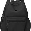 Tanweibago Mini Nylon Women Backpacks,11L Small Ladies backpacks Casual Lightweight Women Shopping Travel Daypack (Z-Black)