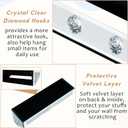 Crushed Diamond Wall Key Holder with Shelf, Crystal Mirror Wall Mounted Key Holder with Shelf for Entryway and Home Decor