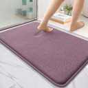 OLANLY Thick Memory Foam Bath Mat Rug 36x24, Extra Soft Absorbent Bathroom Rug, Quick Dry Bath Mats, Non-Slip, Machine Washable Carpet for Bathroom, Tub and Shower, Home Decor Accessories, Deep Plum