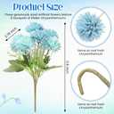 Thiccywoov 48 Heads Artificial Chrysanthemums Flowers Bouquets Silk Chrysanthemum Ball Fake Mum Artificial Mums for Outdoors Faux Silk Ball Flower for Home Table Centerpieces Decor (Blue)