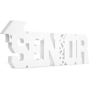 Large Senior 2026 Sign Graduation Decorations Class of 2026 Photo Booth Props for Photoshoot, Graduation Table Centerpieces for Senior Night Decor Letter Sign Grad Party Supplies - White