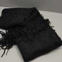 BATTILO HOME Black Throw Blanket with Fringe, Bed Throws for Home Decor, Decorative Black Knit Throw for Couch Sofa, 50"x60"