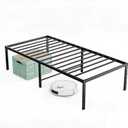 OLIXIS Twin Bed Frame, Heavy Duty Sturdy 16 Inch Metal Platform Bed with Storage Space, Sturdy Support Slats & Noise-Free, No Box Spring Needed, Easy Assembly
