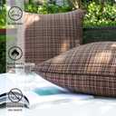 Kevin Textile Pack of 2 Decorative Outdoor Waterproof Throw Pillow Covers Lumbar Pillowcases Modern Cushion Cases for Patio Couch Bench 12 x 20 Inch Brown