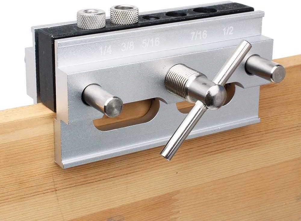 AUTOTOOLHOME Self Centering Doweling Jig Dowel Jig Kit Drill Jig for Straight Holes Wood Biscuit Joiner Tool 6 Drill Guide Bushings Set Woodworking Power Tool Accessory Jigs