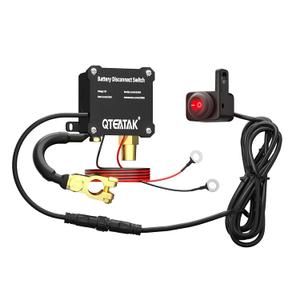 12V 250A Battery Disconnect Switch Kill Switch | Illuminated Round Rocker Switch, Prevent Battery Drain for Car Truck RV, 9.84 FT Cable, in-Car Manual Cut-Off