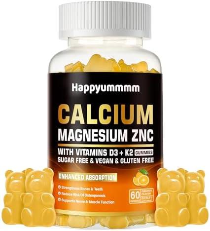 Happyummmm Calcium Magnesium Zinc Gummies with Vitamins D3 + K2 (1pack), Expiry: 11-2026