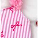 GORGLITTER Girl's Swimsuits Summer Cute Bow Striped Ruffle One Piece Bathing Suits Swimwear Tummy Control Swimsuit Pink 6 Years
