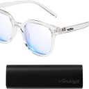 TR90 Oversized Blue Light Blocking Glasses for Gaming, Office & Reading, Anti UV Protective Glasses for Drivers, Outdoor Activities, Men & Women(Clear)