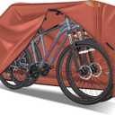 Comnova Bike Cover for 2 Bikes - Outdoor Bike Covers for Stationary 2 Bikes Waterproof & Heavy Duty, 600D Bicycle Covers for 2 eBike, Mountain Bike, Road Bike, Hybrid Bike, Beach Cruiser Bike Storage (Rusty Orange - Stationary)
