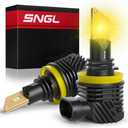 SNGL H11/H8/H16 LED Fog Light Bulbs or DRL, 3000K Amber Yellow, 13000LM Per Set, 500% Brightness, Fanless, for Fog Light or Powersport, Pack of 2