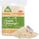 Niteangel Aspen Shaving Hamster Beddings for Syrian Dwarf Hamster Gerbil Mice Degu Rat Rabbit Bunny Guinea Pig Chinchilla Hedgehog or Other Small Pets (65L - 8 mm)