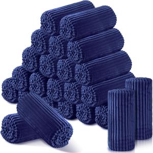 Buryeah 24 Pcs Flannel Throw Blanket Bulk 50 x 60 in Sleepover Blankets Outdoor Wedding Throw Lightweight, Oeko-TEX Standard 100 Certified for Sofa Donation Homeless Gifts (Navy)