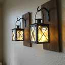 Outdoor Wall Lights 2 Pack, Exterior Wall Sconces Light Fixture with Seeded Glass, Waterproof and Anti-Rust Bronze Lanterns for Front Door, Entry, Porch, Patio, and Gazebo