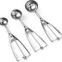 Ice Cream Scoop, 3 Pcs Cookie Scoop Set, Stainless Steel Ice Cream Scooper with Trigger Release, Cookie Scooper for Baking, Cookie Dough Scoop (3)