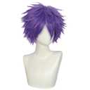 ANOGOL Hair Cap + Short Purple Men's Cosplay Wigs Light Purple Cosplay Wig Violet Lilac Purple Wig Short Amethyst Violet Wigs Lavendar Synthetic Anime Hair for Halloween Christmas Party Costume