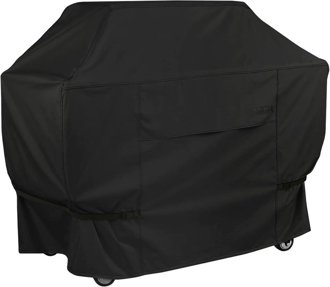 NettyPro BBQ Grill Cover 52 Inch Waterproof Heavy Duty, Fadeproof & UV Resistant, Barbecue Cover for Weber, Char-Broil, Brinkmann, Jenn Air, Nexgrill Grills and More, Black