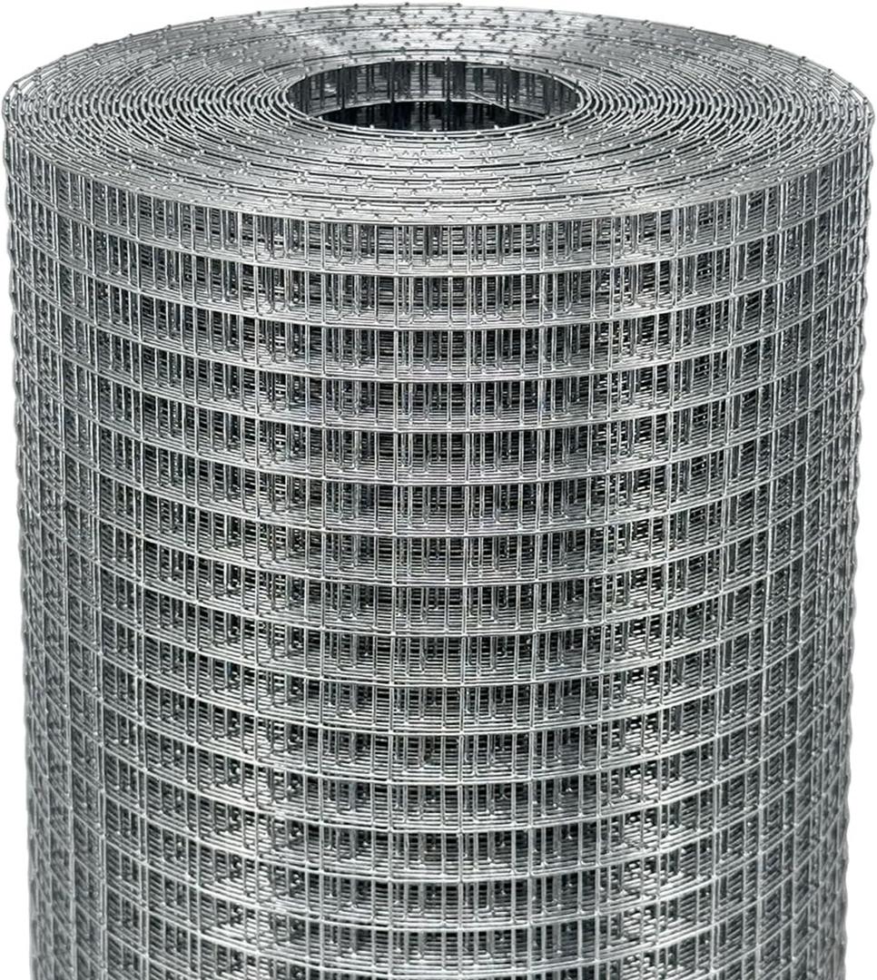 Hardware Cloth 1/2 in. x 4 ft. x 100 ft. 19-Gauge, Wire Mesh Roll, Chicken Wire Fence, Gopher Mesh, Garden Fencing, Chicken Wire Fence Roll, Tree Guard, Critter Fence, Welded Wire Fencing