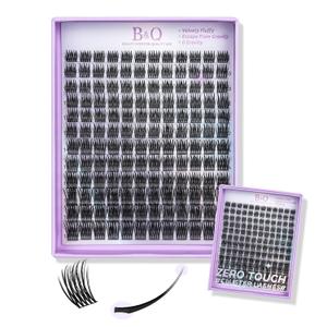 B&Qaugen Lash Clusters Natural Flat Cluster Lashes 144 PCS Eyelash Clusters Zero-Touch 8-16mm Mixed BM01 D Curl Cluster Eyelash Extensions Double Tips Lightweight Reusable(BM01-D-8-16mm)