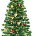 TURNMEON Remote Control 8 Modes 3 Ft Christmas Tree with Lights Timer 15 DIY Ball Ornament 50 Warm Light Battery Operated Artificial Pencil Small Tinsel Xmas Tree Holiday Decorations Home Indoor Table (Green)