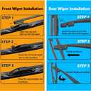 AUTOBOO 26"+18" Windshield Wipers with 12" Rear Wiper Blade Replacement for Nissan Murano Infiniti QX50 Acura RDX 2017 2018 2019 2020 2021 2022 2023-Original Factory Quality (Pack of 3)