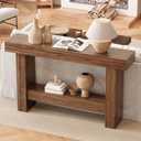 55 Inch Farmhouse Console Table,Wooden Rectangular Sofa Table Behind The Couch,Industrial Entryway Tables with Storage for Living Room,Entrance,Hallway (Brown)