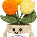 OASSIE Thank You Gifts for Women - Mini Tulip Positive Emotional Support Crochet - Easter Basket Stuffers, Birthday Appreciation Friendship Easter Gifts for Teacher Coworker Best Friend Boss Nurse