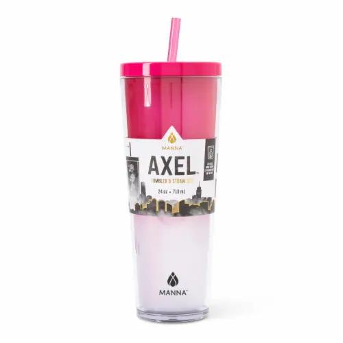 Manna Chilly Double-wall Vacuum Insulated Stainless Steel Tumbler with Splash-proof Lid and Reusable Tritan Straw - 24 Oz