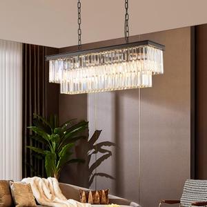 7PM Farmhouse Chandeliers for Dining Room 40 Inch Modern Dimmable Industrial Chandeliers Rectangle Lights Kitchen Island