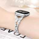wipalor Butterfly Band for Bling Apple Watch Bands 42mm 41mm 40mm 38mm for Women, Metal Dressy iWatch Bands for Women, Designer Cute Strap for Apple Watch Band Series 11 10 9 SE 8 7 6 5 4 3-Silver
