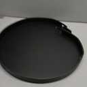 Round Decorative Tray, Extra Large Wooden Serving Tray with Handles, 11.8in Black Decorative Trays for Coffee Table,Kitchen Counter