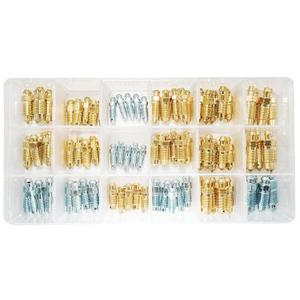 90 PCS 18 Types Brake Valve Screw Assortment, Brake Caliper & Wheel Cylinder Bleeder Screw, Standard SAE & Metric Bleeding Screws Bleed Kit Replace 30300