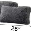 MorroMorn Decorative Pillows Covers, 2 Packs Faux Fur Pillow Cases Standard Size, Luxury Shaggy Throw Pillowcase Cushion Shams with Zipper Closure Room Decor for Couch Sofa Bed (Gray, Standard)