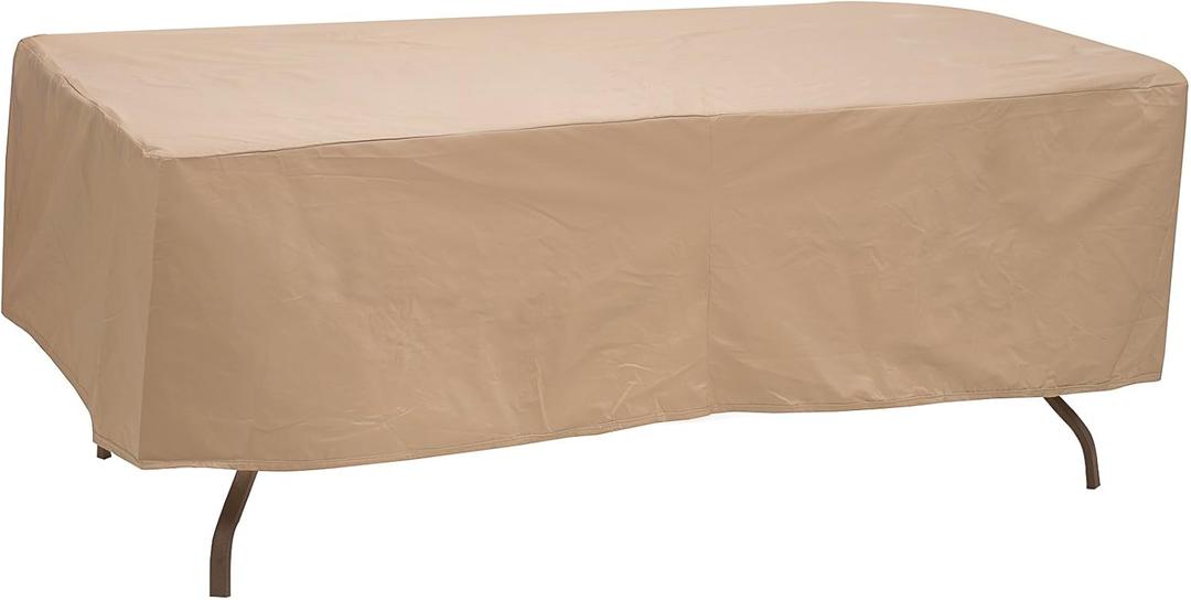 Protective Covers Weatherproof Table Cover, 72 Inch x 76 Inch, Oval/Rectangle Table, Tan - 1150-TN