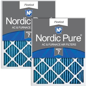 Nordic Pure 14x25x1 (Actual Size: 13 1/2 x 24 1/2 x 3/4) Pleated MERV 7 Air Filters 2 Pack